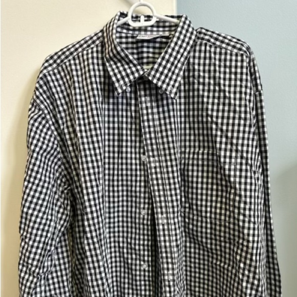 Chefworks Navy Blue Gingham Uniform Shirts